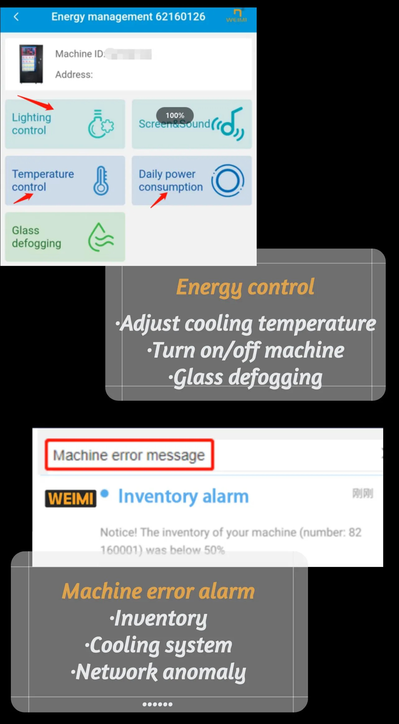 Micron 4G/WIFI customized Locker vending machine energy control
