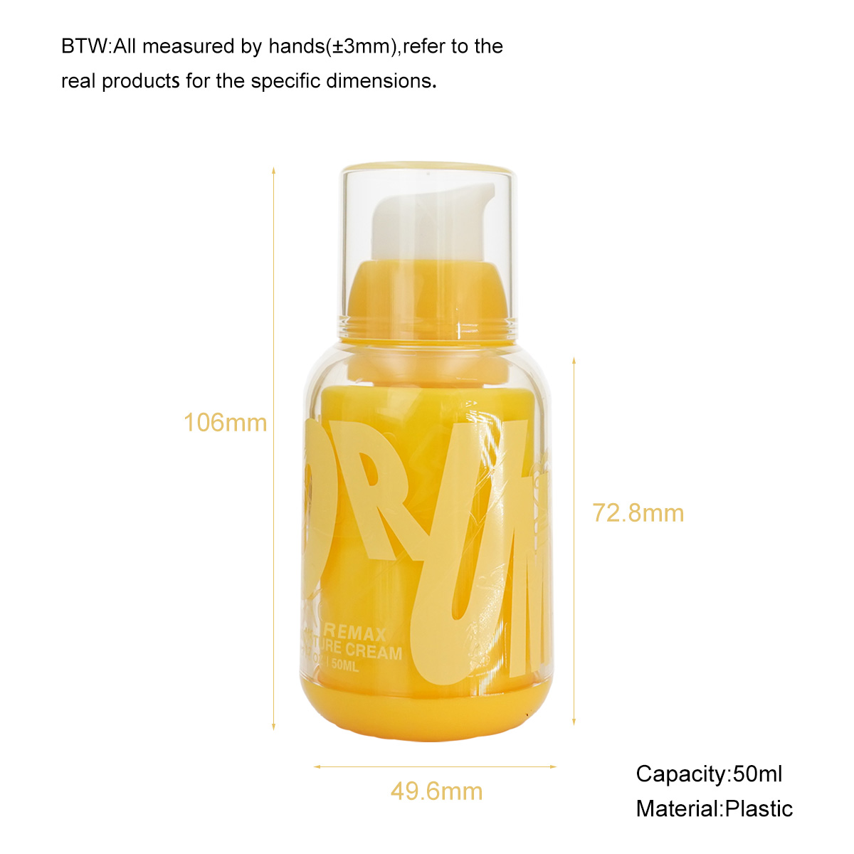 50ml Dual Layer Vacuum Pump Bottle Cosmetic Preserve Freshness With Matching Cap