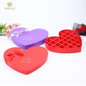 China 1200g Grey Cardboard Paper Heart Shaped Chocolate Box Packaging With Divider Insert wholesale