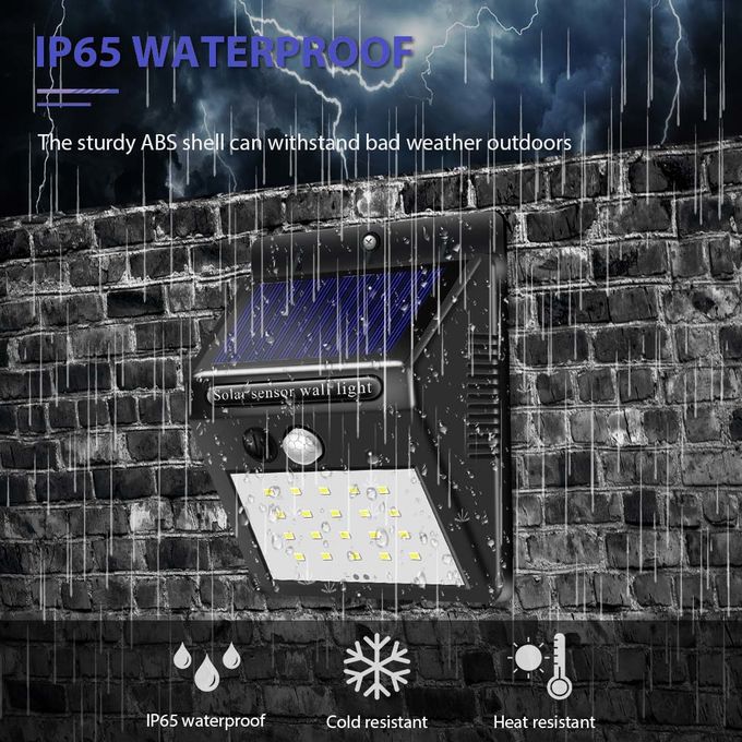 6000K 20 Leds PIR Outdoor Wireless Solar Wall Light For Pathway