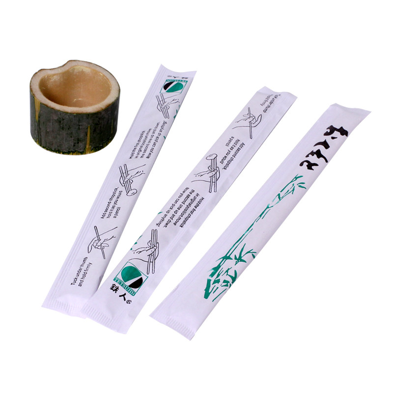 Chopsticks With Logo Plastic Packing Round Bamboo Chopsticks