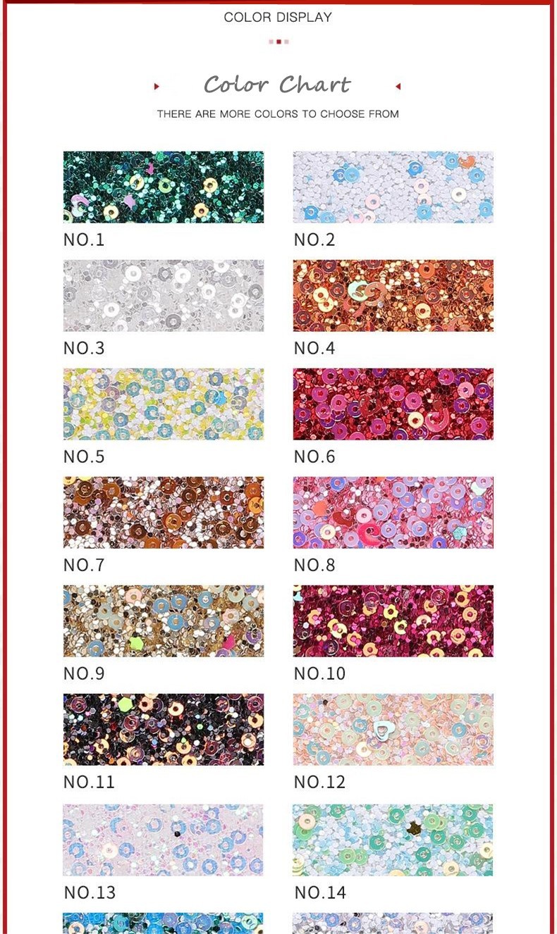 Sequins Bright Glitter PU Leather Printed Artificial PU Material