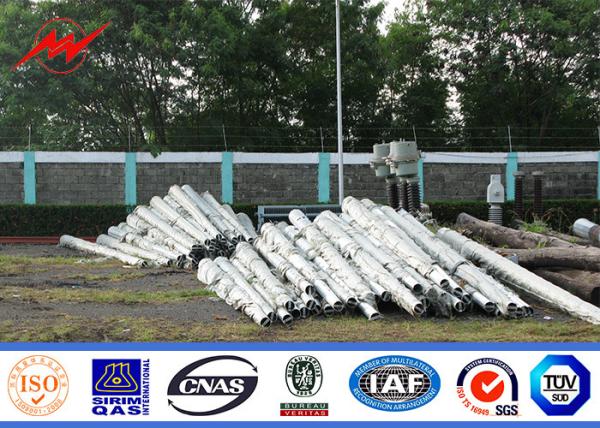 3mm Thickness 40ft 500KG Gr65 Electrical Power Pole , Electrical Transmission