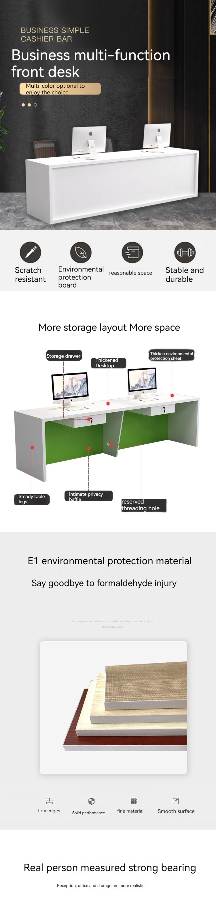 Reception Desk for Office Furniture at Accounting Firm Law Firm and Hotel Company