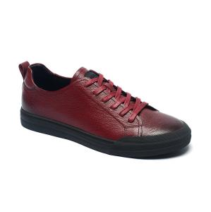 China Soft Light Burgundy Anti Slippery Genuine Leather Sneakers wholesale