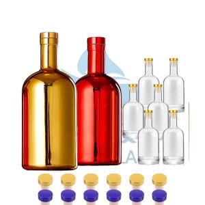 China Transparent Colored Glass Wine Bottles 500ml 700ml 750ml Perfect for Liquor Packaging wholesale