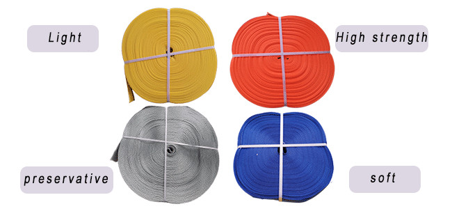 Flat Pattern Polyester Flat Webbing Sling Roll Webbing Straps EN1492-1
