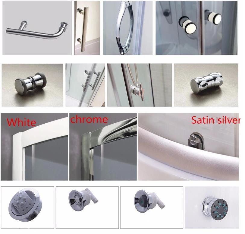 Sliding Open Bathroom Shower Enclosures Clear Tempered Glass with Quadrant Tray