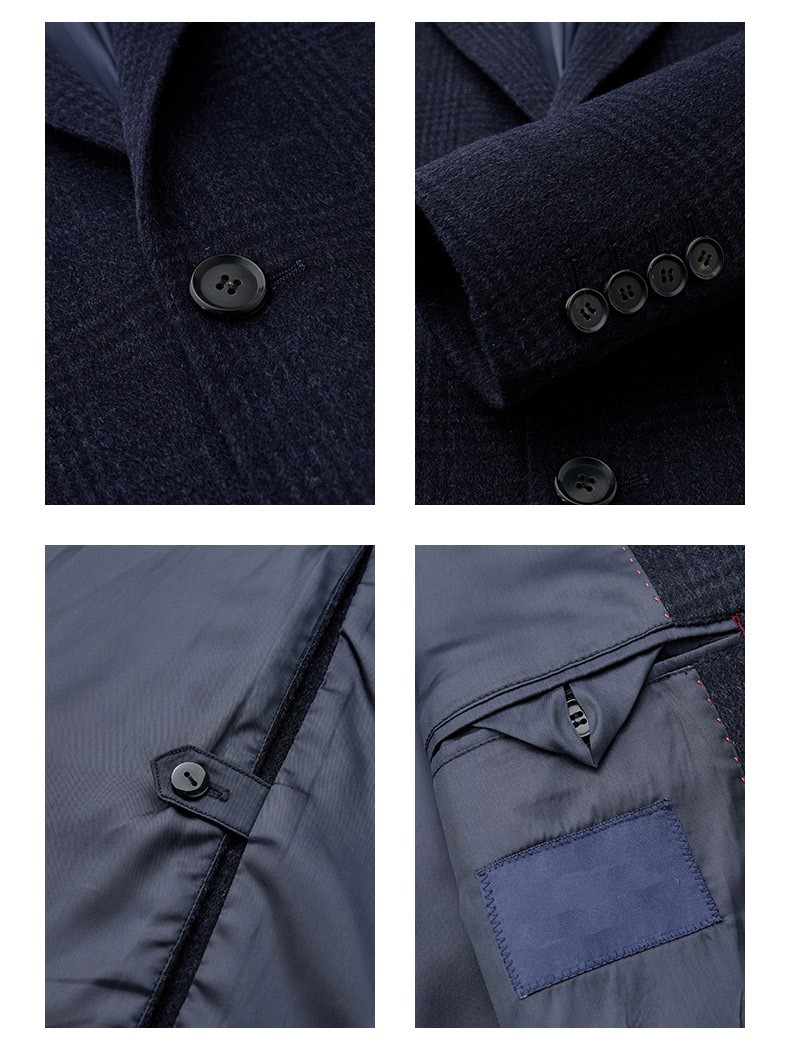 Autumn And Winter Retro Wool Warm Loose Big Yards Men's Long Coat Woven and Warm