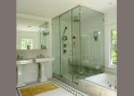 Customized Bath Shower Glass , Clear Toughened Glass 4-12mm Thickness