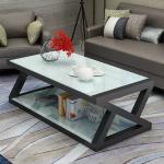 Rectangle Metal Tempered Glass Table Home Office Coffee Table ISO 9001