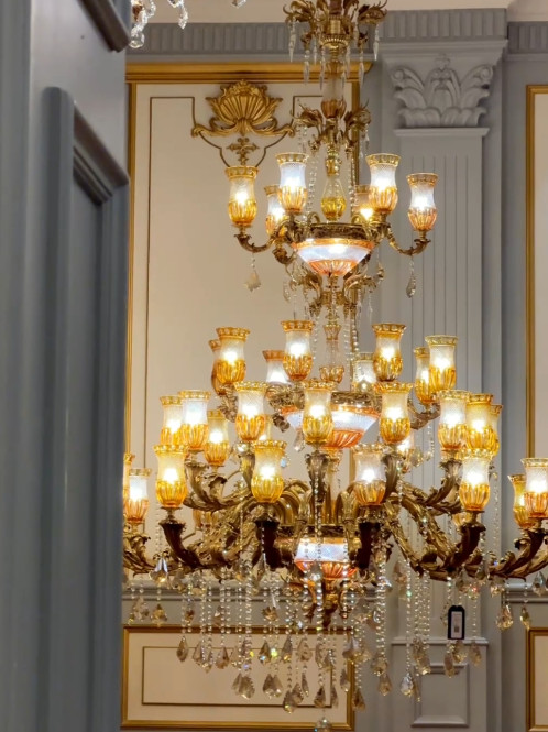 European Style Round Oversized Crystal Chandelier Crystal Extra Large Chandeliers