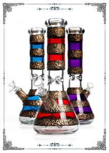 China Copper Art Vidrio De Borosilicato Glass Beaker Bongs 50x7mm Glass Tube wholesale
