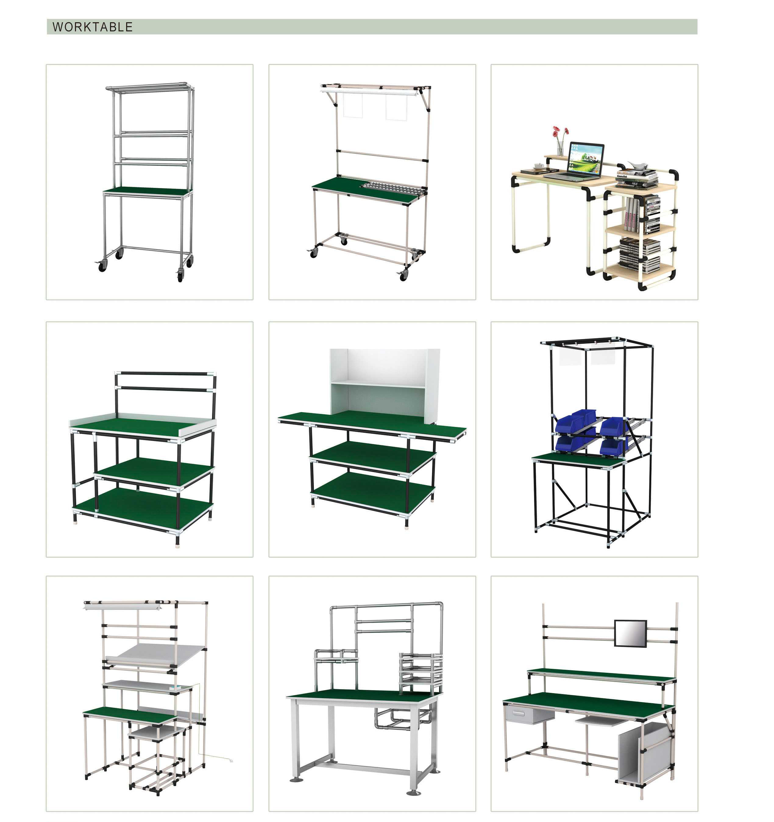 Assemble Lab Furniture ABS Coated Pipe , Lean Pipe System With Full Set Joint