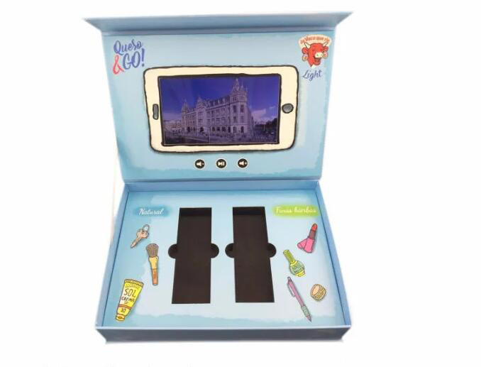 custom 7 inch screen LCD video gift box,innovative video presentation marketing packaging box