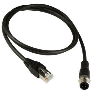 China M12 To Rj45 Gigabit Industrial Ethernet Cable Cat5e Cat6 Black Color wholesale