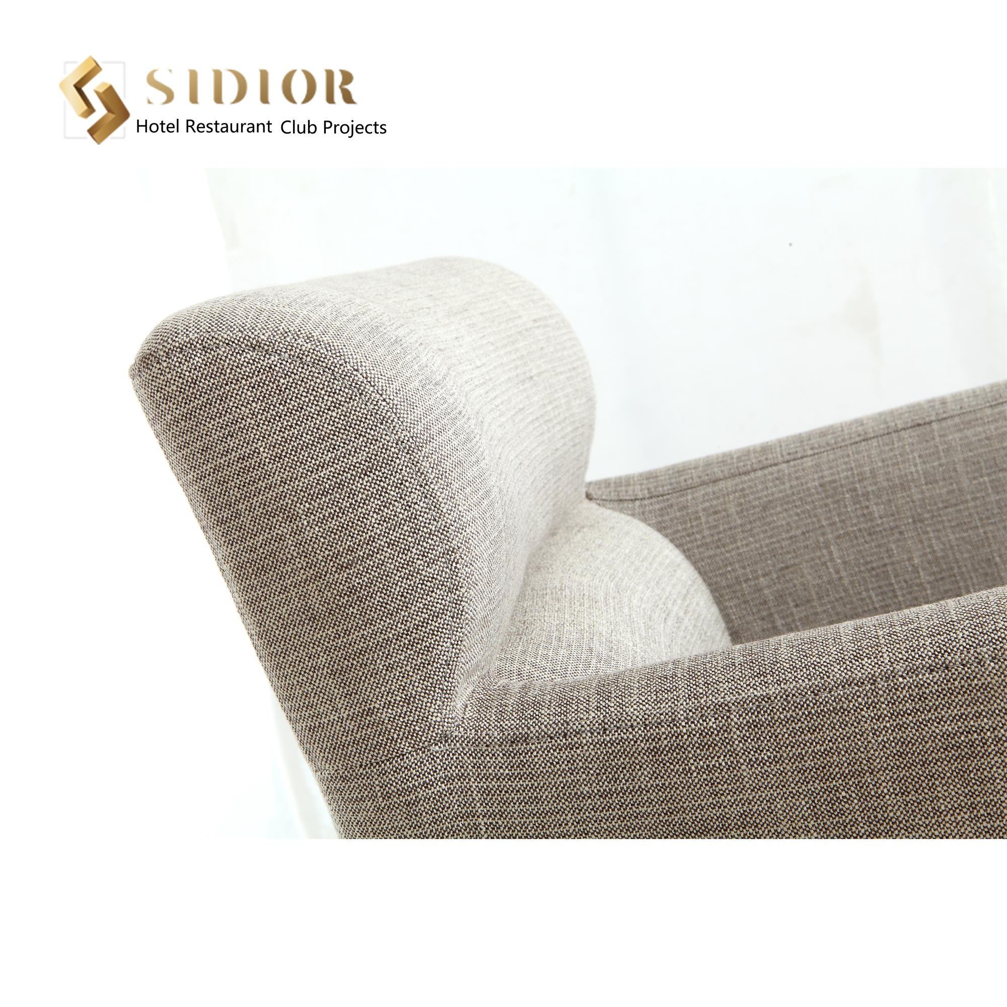 Dried Solid Wood Fabric Gray Upholstered Dining Chairs H860mm For Hotel