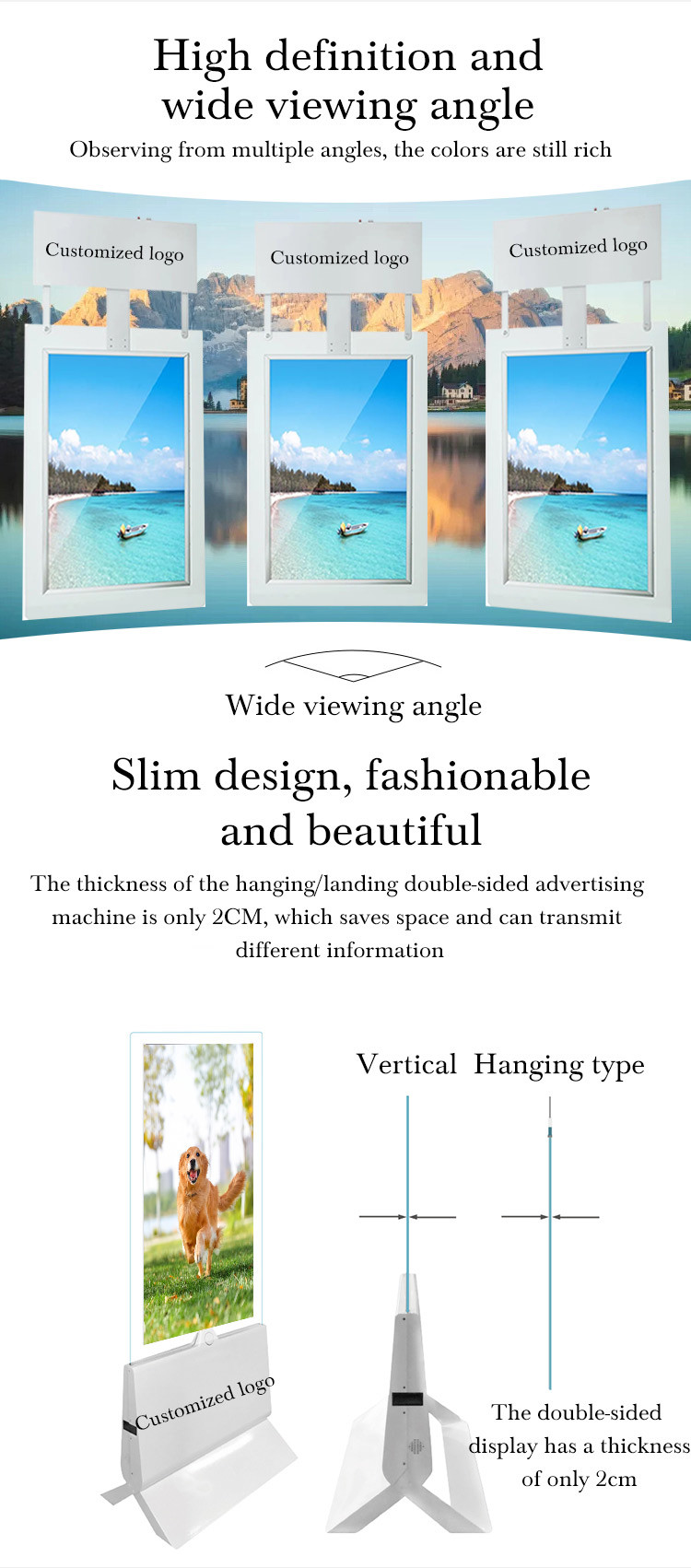 Business Indoor LCD Digital Signage 55 Inch Floor Standing Advertising Display Kiosk