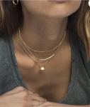 SS Steel 45cm Multi Layered Gold Cross Necklace For Women