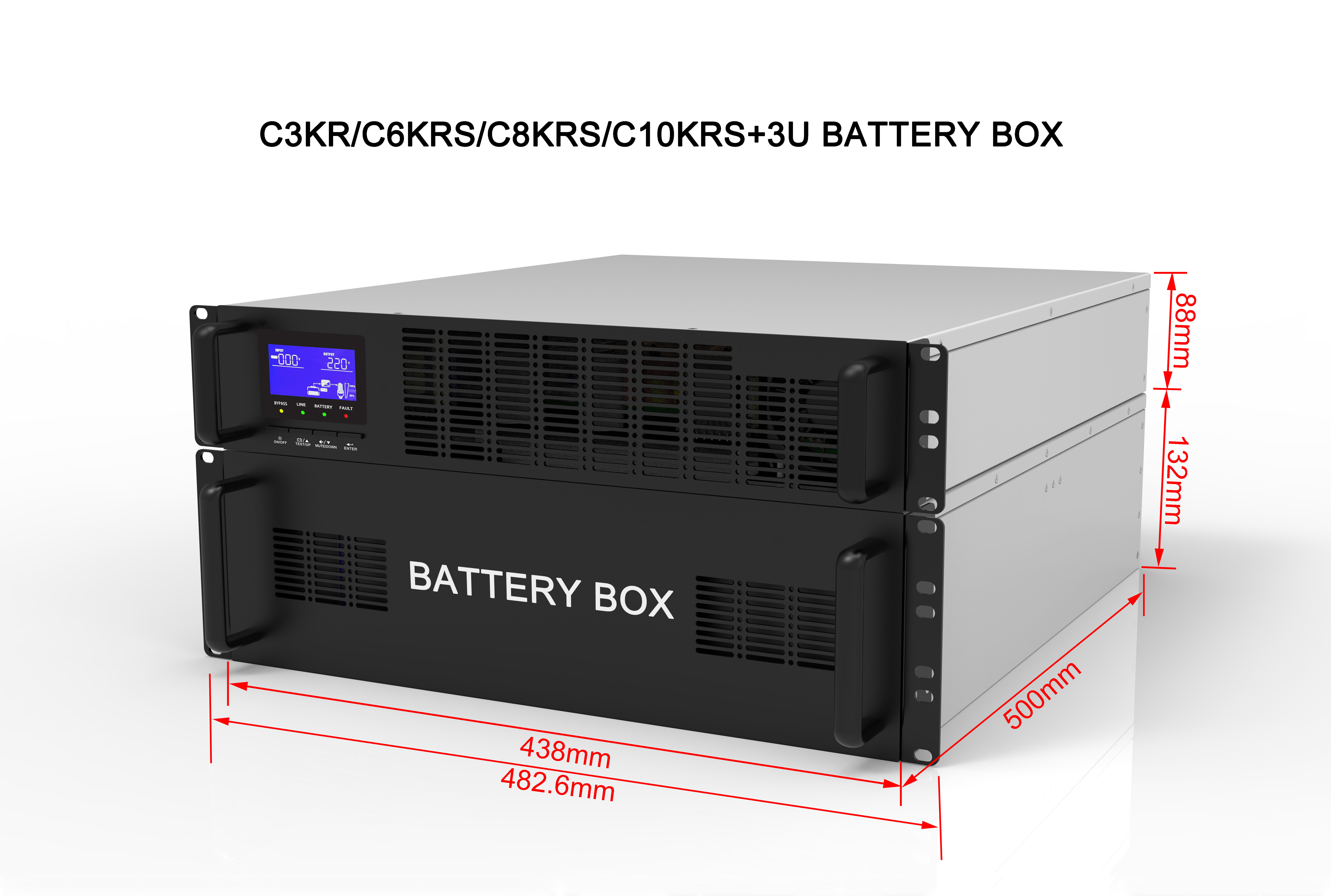 1KVA 3KVA Single Phase Online UPS Network Rack Mount Battery Backup