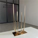 Tall Aisle Wedding Flower Stand Decorative Gold Metal Flower Holder