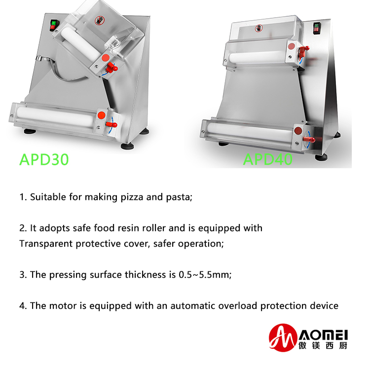 Electric Pizza Dough Roller Machine APD30 for Kitchen Equipment in Manufacturing Plant