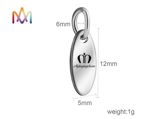 SS304 Oval Dangle Plated Custom Engraving Charms