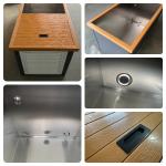 Customized Logo Rectangular Stainless Steel Wood Spa Massage Tub Portable Ice