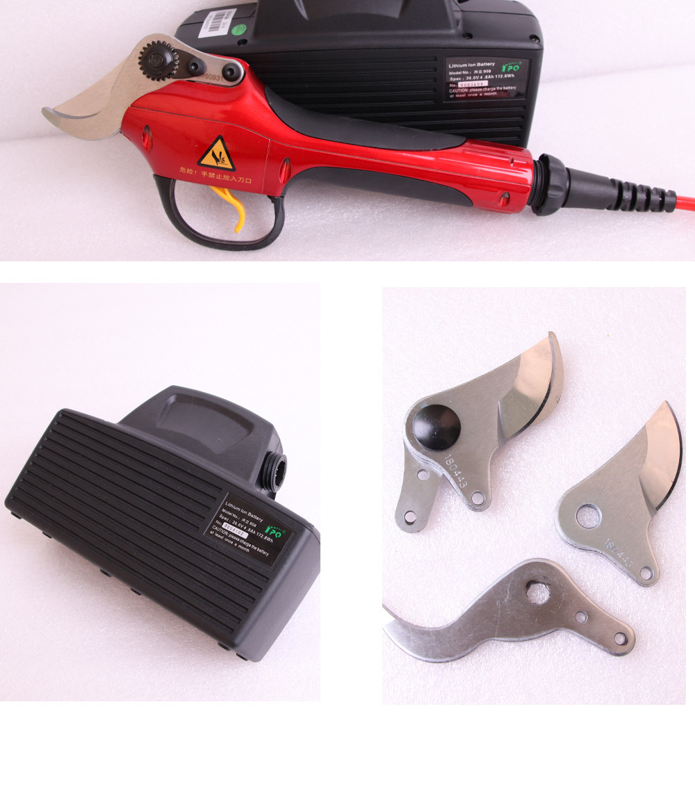 Swansoft 36V Lithium Battery High Speed Electric Grape Tree Pruning Shears 3.0CM Electric Bypass Pruner