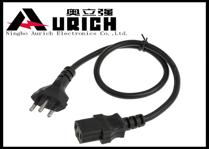 Brazil 3 Pin Printer Power Cable 15A 250V , Computer Monitor Power Cable
