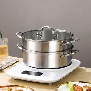 China Factory 28 CM Steamer Pot Stainless Steel Dumplings Seafood Rice Cooking Food Steamer Pot For Sale wholesale