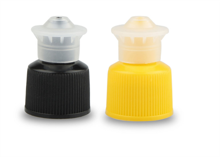 Push Pull Reusable 28 410 Cap , White Screw Caps Ribbed Closure Type