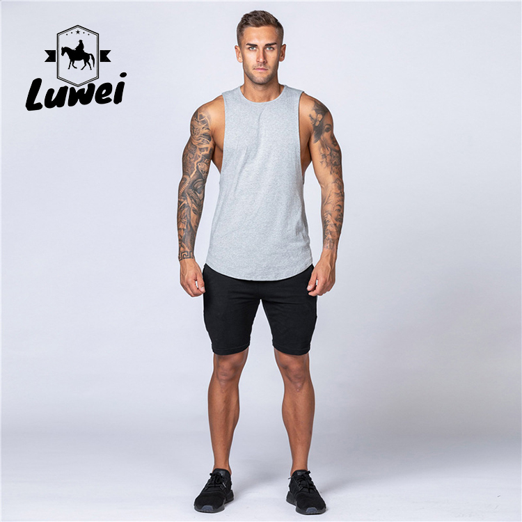 Sleeveless Men Workout Tank Top Cutout Hollow Bodybuilding Gym Tank Top