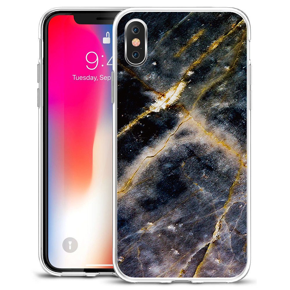 Geometric Marble Phone Case Water Color Light Weight For Iphone XS