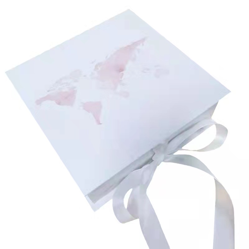 Luxury Fancy Packaging Box Magnetic Cardboard Shipping Box With Ribbon