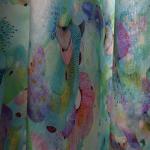 Luxury Polyester Cotton Fabrics light blue Floral Woven Dress Trouser Ramie
