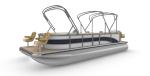 Custom Outboard Engine Party Pontoon Boat , Alloy Recreational Pontoons 23ft