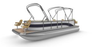 China Custom Outboard Engine Party Pontoon Boat , Alloy Recreational Pontoons 23ft wholesale