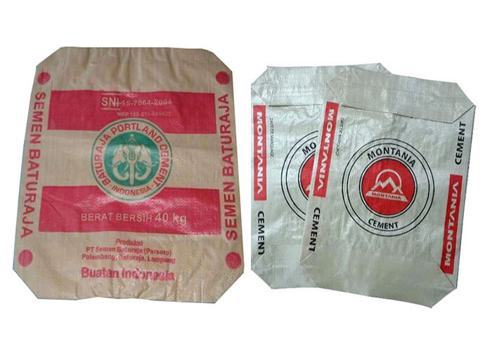 Recycled 20 Kg Square Or Block Bottom Valve Bag For Sand Charcoal Putty Powder Packaging