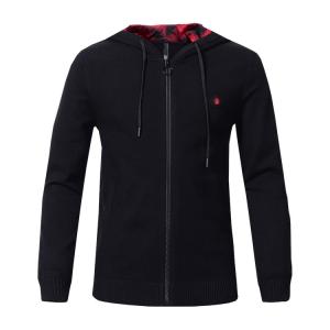China Long Sleeve Hooded Black Knitting Sweaters Men Hoodie Custom Men's Hoodie Sweater wholesale
