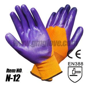China Nitrile Nylon Gloves, Knit Half Coating wholesale