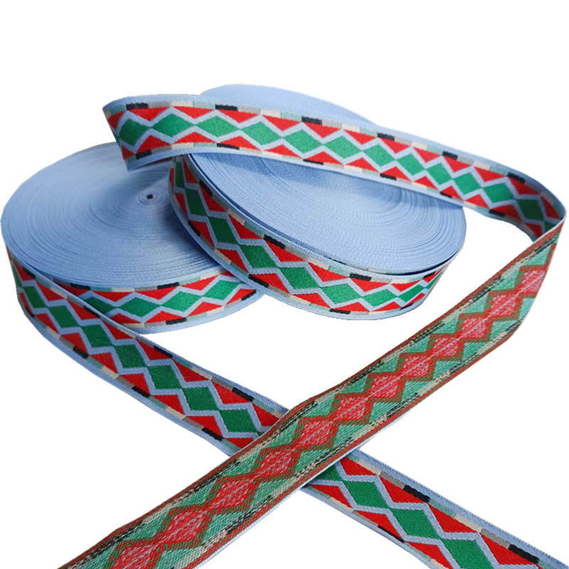 Woven 1.5 Inch Polyester Webbing Jacquard Elastic Band Pantone Color