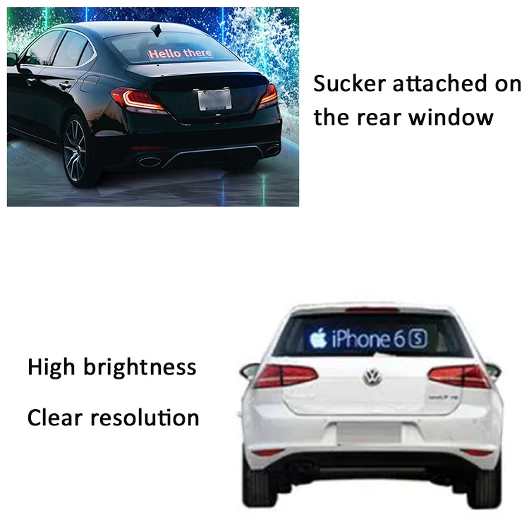 SMD3535 5500cd/sqm LED Sign Board 4G Wifi IP33 Car Taxi Rear Window