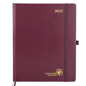 China Large Hardback Student Weekly Planner 2023 Bordeaux Leatherette wholesale