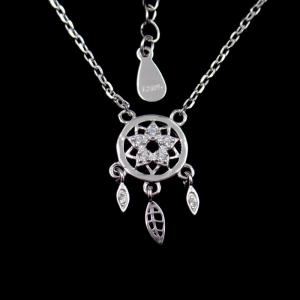 China Romantic Dreamcatcher Silver Cubic Zirconia Necklace For Wedding Party wholesale
