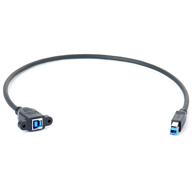 Usb 3.0 Square Printer Extension cable With Ear Screw Hole can be fixed