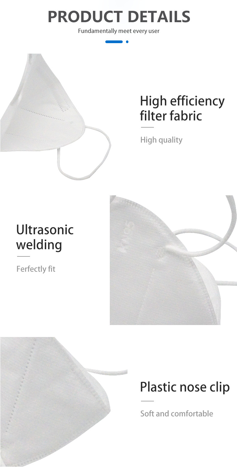NIOSH White Disposable N95 Surgical Mask With Ear Loop 17.5x9.5cm