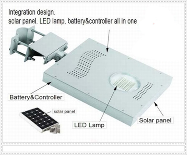 60w all in one integrated solar LED street light with IP 65