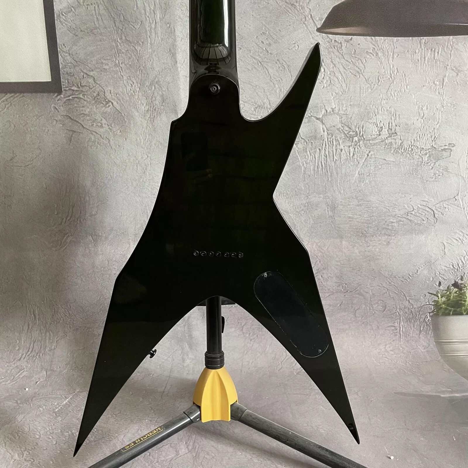 Customized Left-Hand Bird of Prey Electric Guitar H-H Pickup Flamed Green Burst