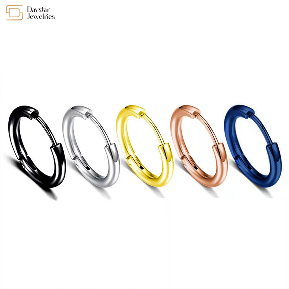 Titanium Steel Hoop Earrings , Small Round Circle Huggie Earrings Jewelry
